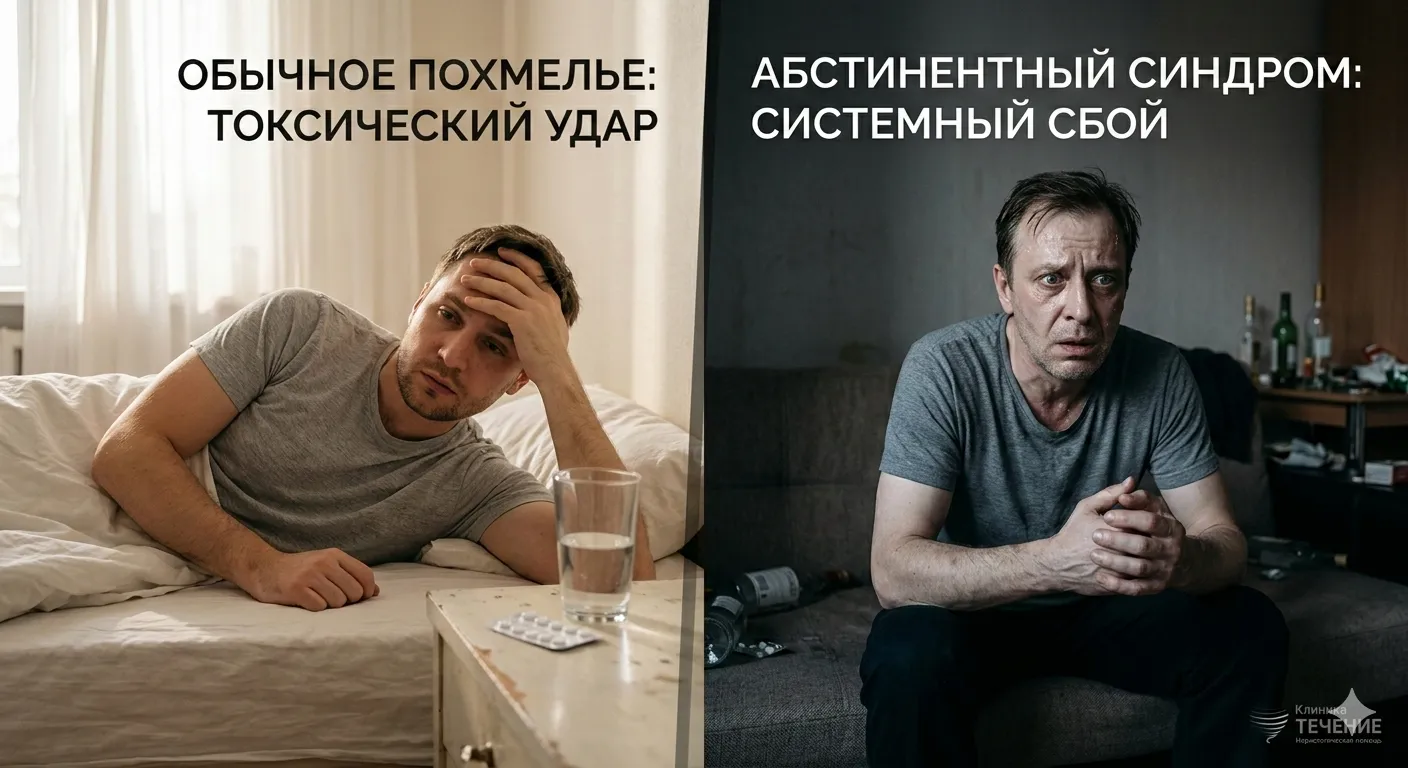 Чем отличается обычное похмелье от абстинентного синдрома?